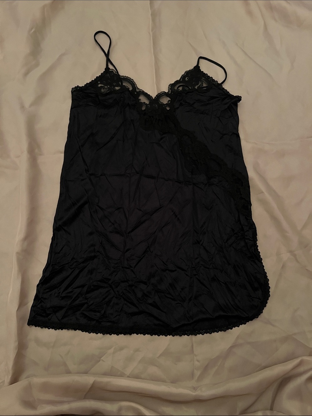 Black Lace Trim Slip Cami